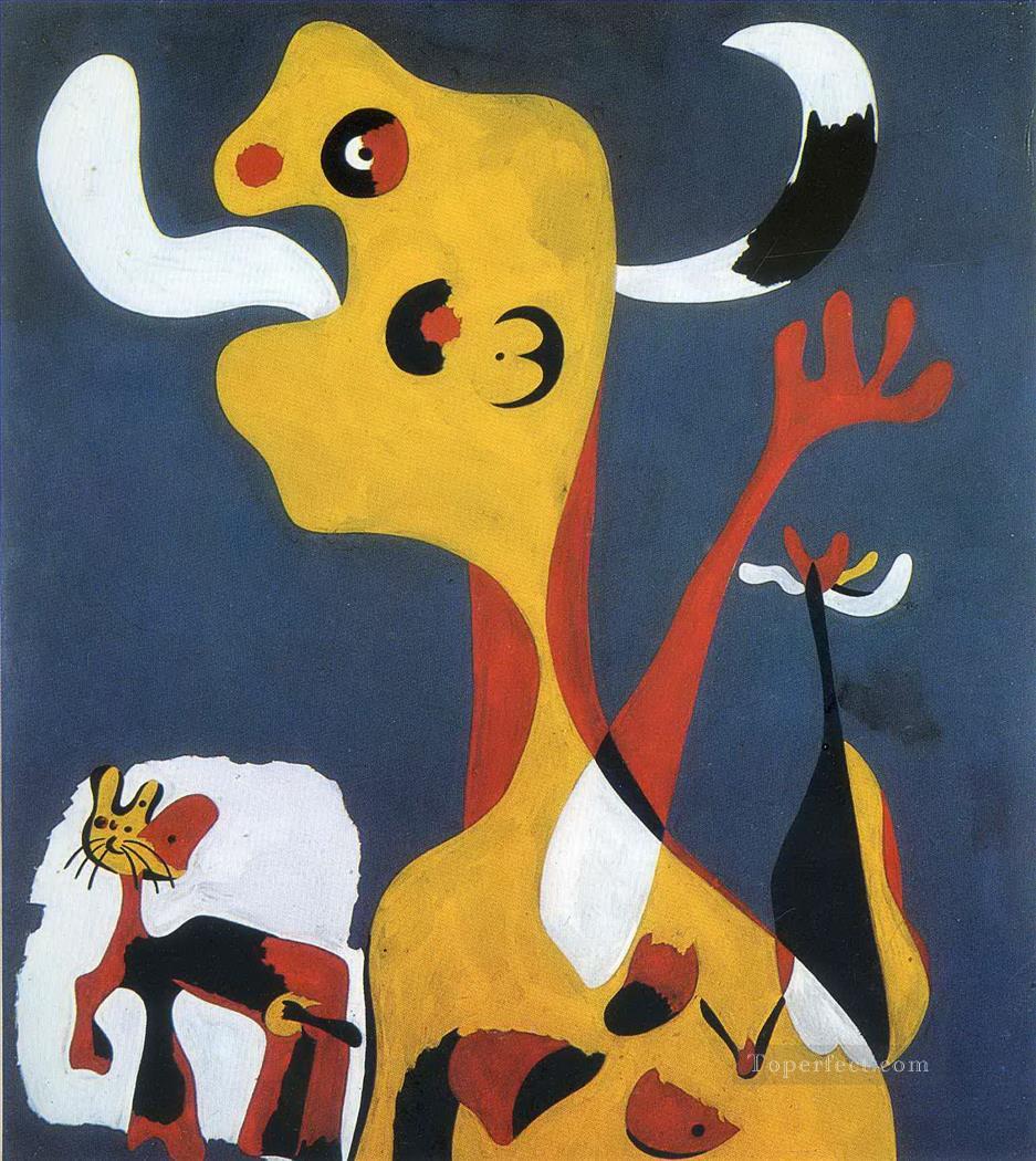 Woman and Dog in Front of the Moon Joan Miro Oil Paintings